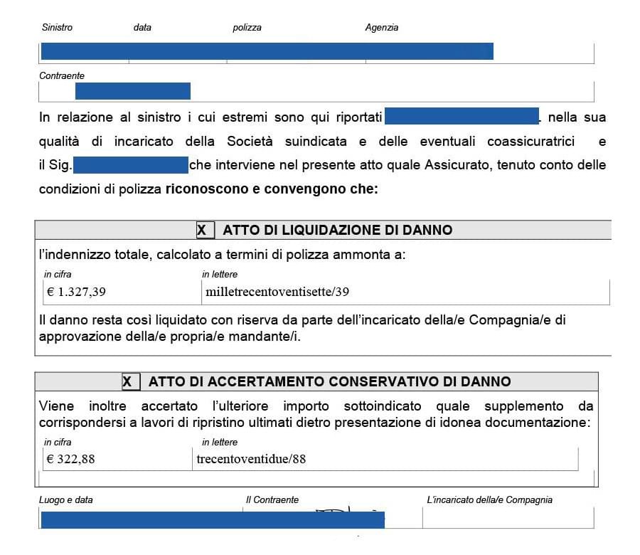 Testimonianza liquidazione