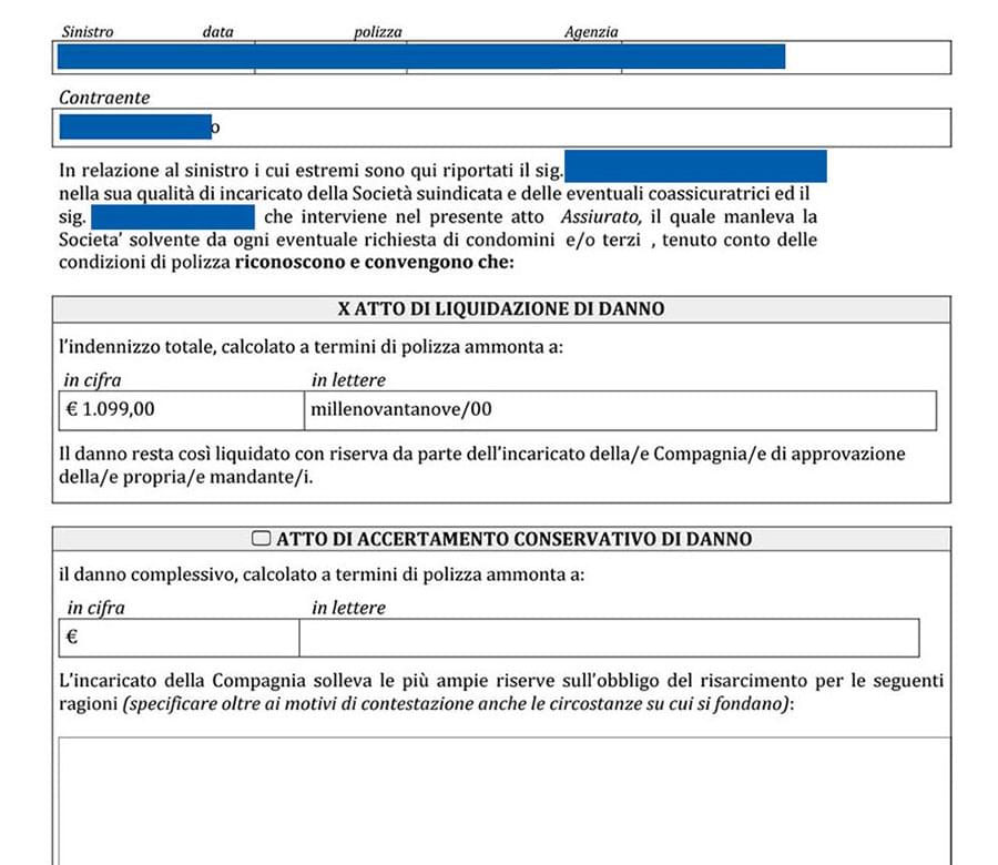 Testimonianza liquidazione